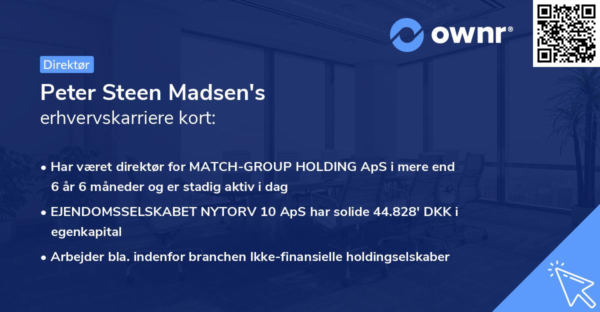 Peter Steen Madsen's erhvervskarriere kort