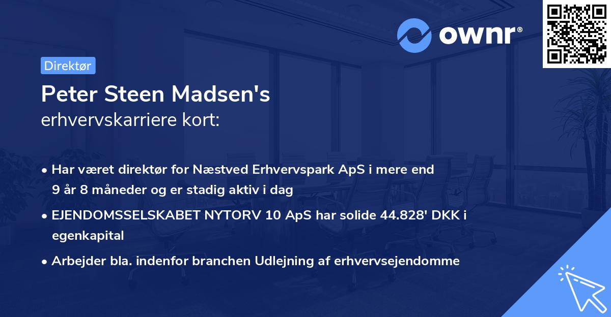 Peter Steen Madsen's erhvervskarriere kort