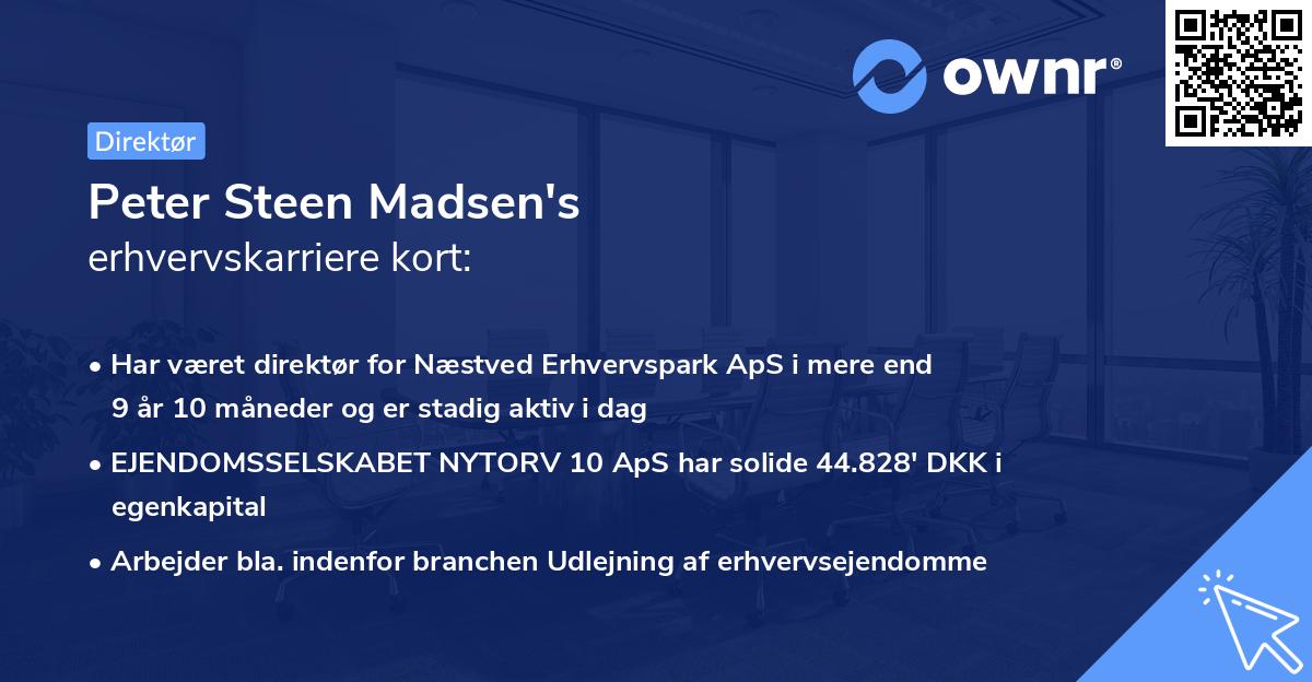 Peter Steen Madsen's erhvervskarriere kort