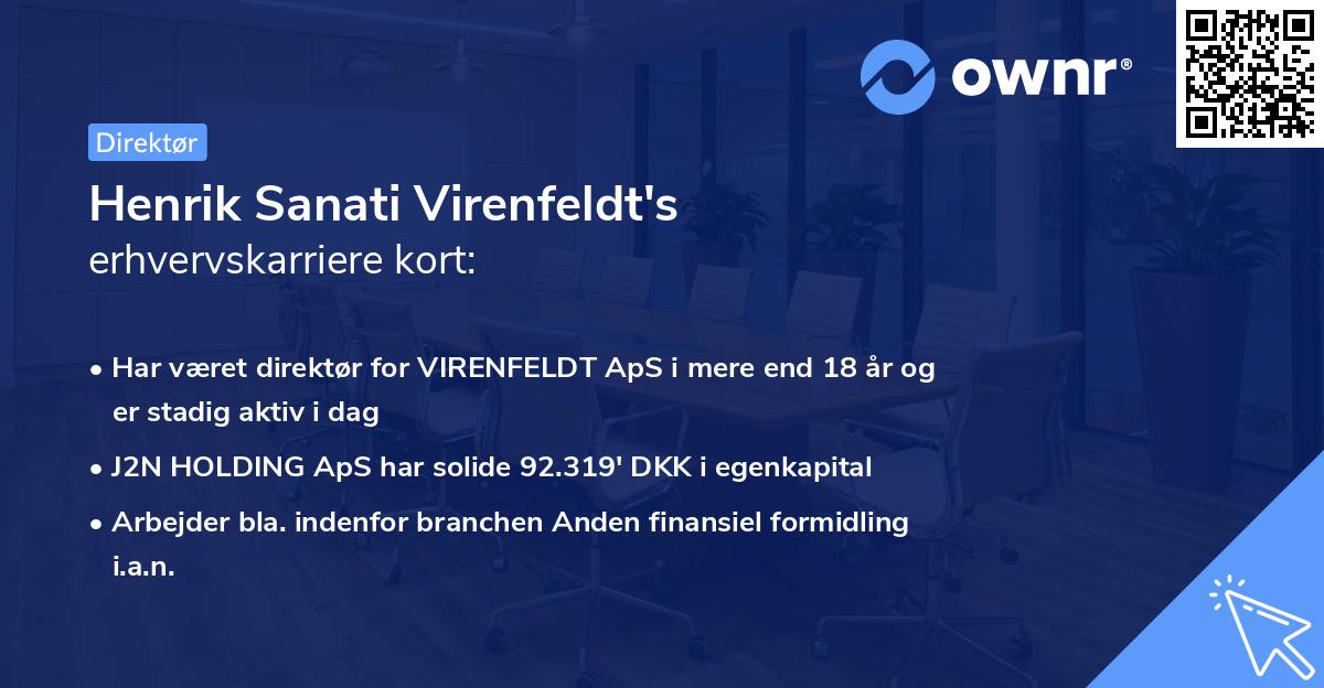Henrik Sanati Virenfeldt's erhvervskarriere kort