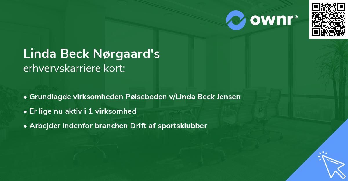 Linda Beck Nørgaard's erhvervskarriere kort