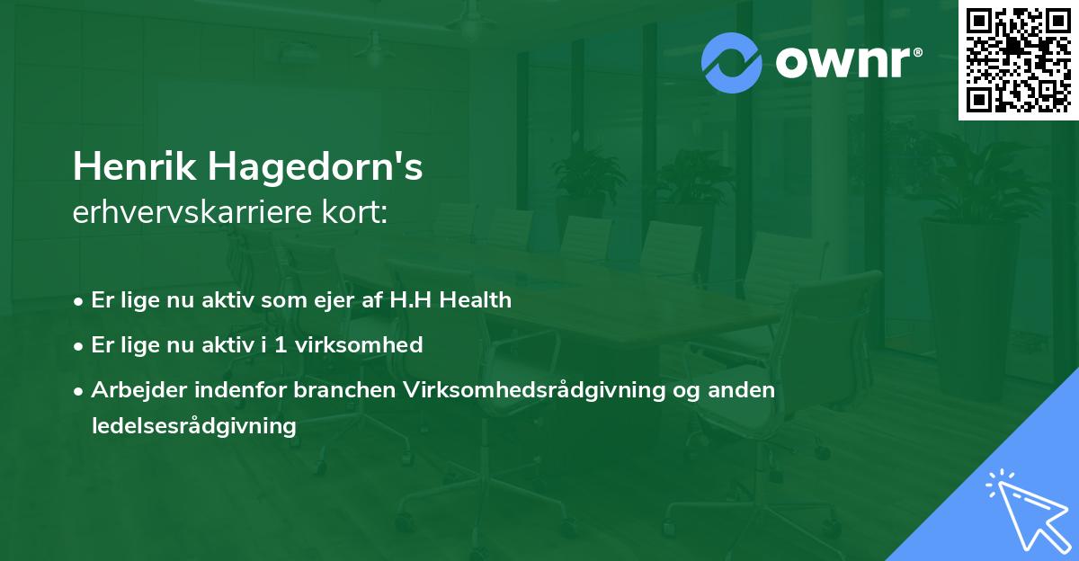 Henrik Hagedorn's erhvervskarriere kort