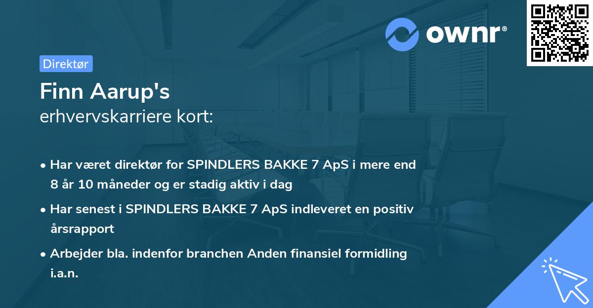 Finn Aarup's erhvervskarriere kort