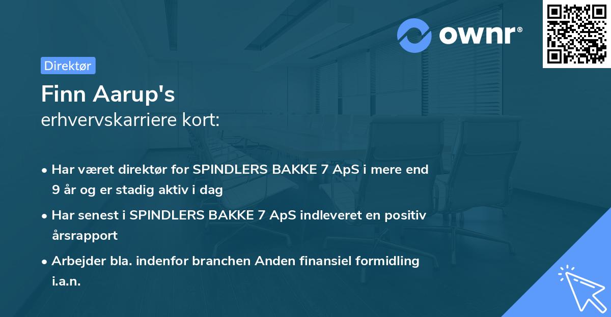 Finn Aarup's erhvervskarriere kort