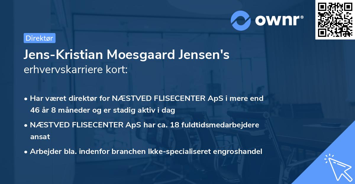 Jens-Kristian Moesgaard Jensen's erhvervskarriere kort