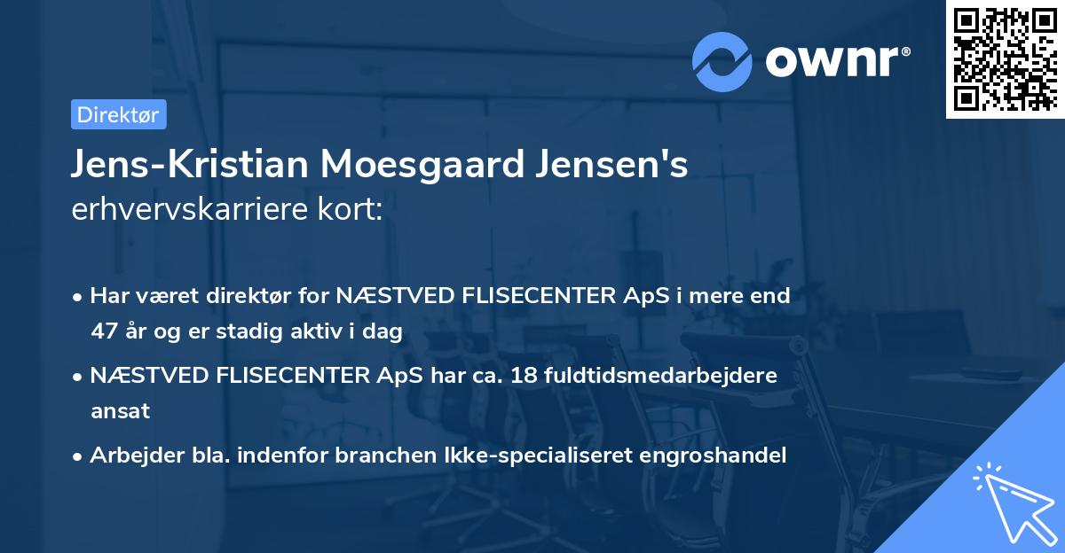 Jens-Kristian Moesgaard Jensen's erhvervskarriere kort