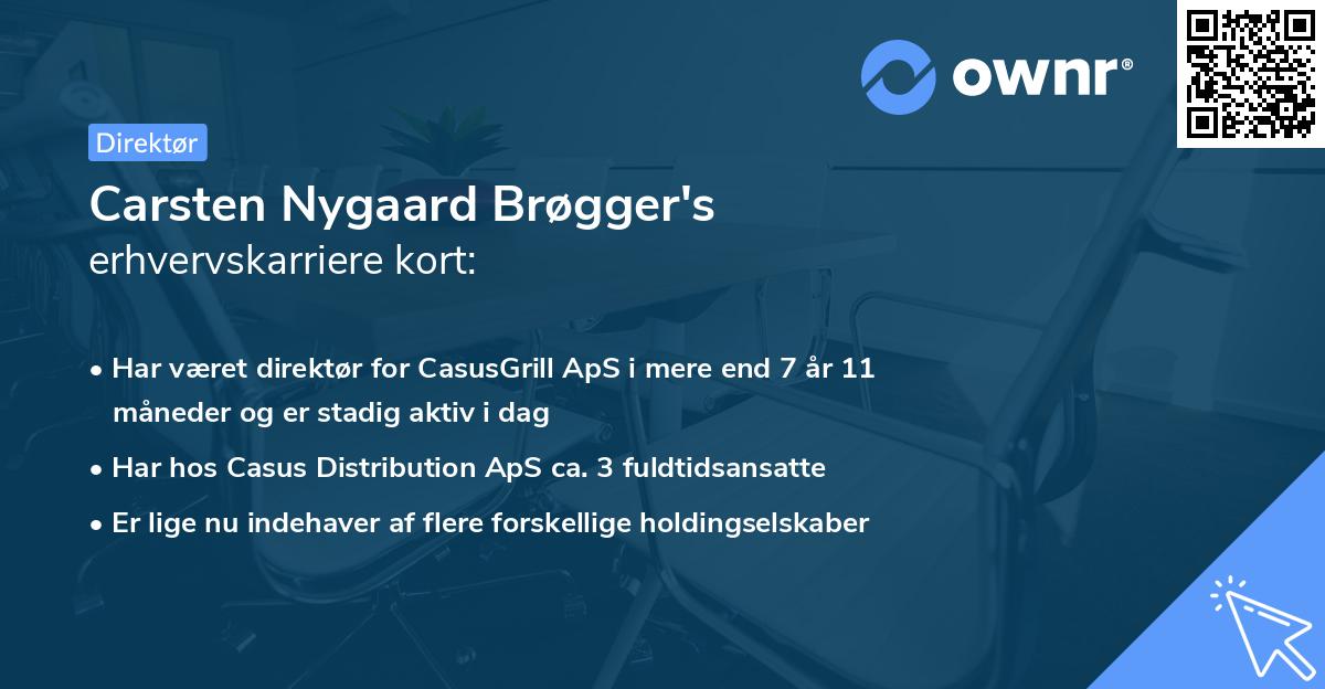 Carsten Nygaard Brøgger's erhvervskarriere kort