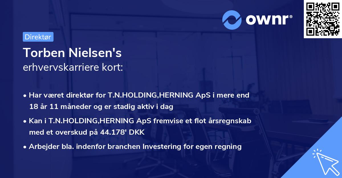 Torben Nielsen's erhvervskarriere kort
