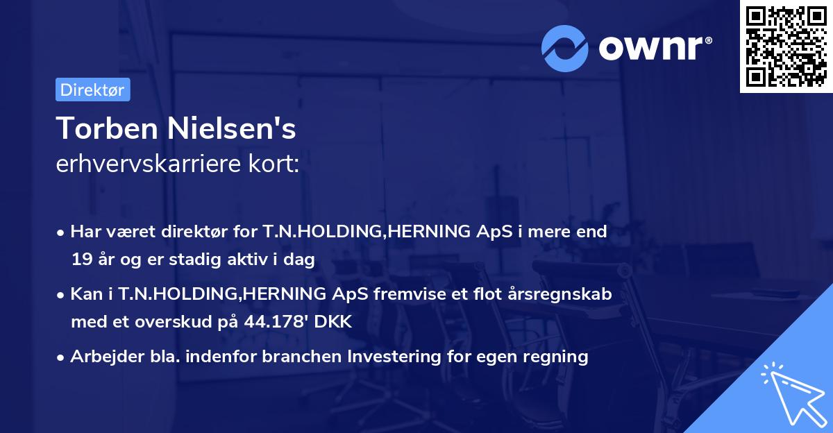 Torben Nielsen's erhvervskarriere kort