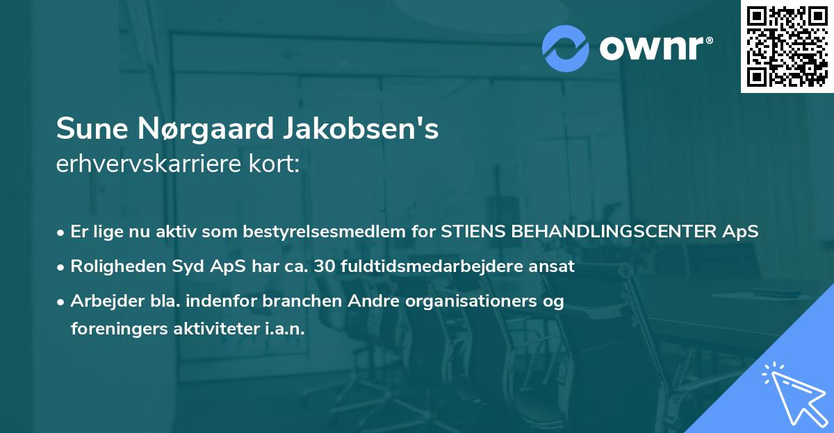 Sune Nørgaard Jakobsen's erhvervskarriere kort