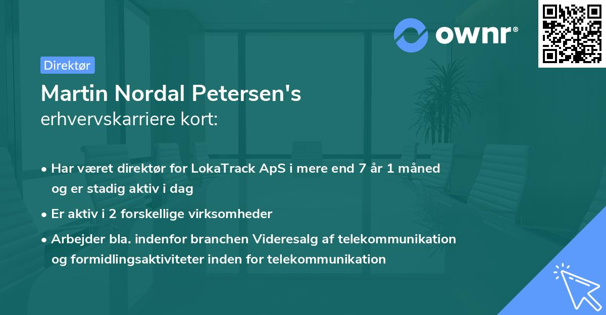 Martin Nordal Petersen's erhvervskarriere kort