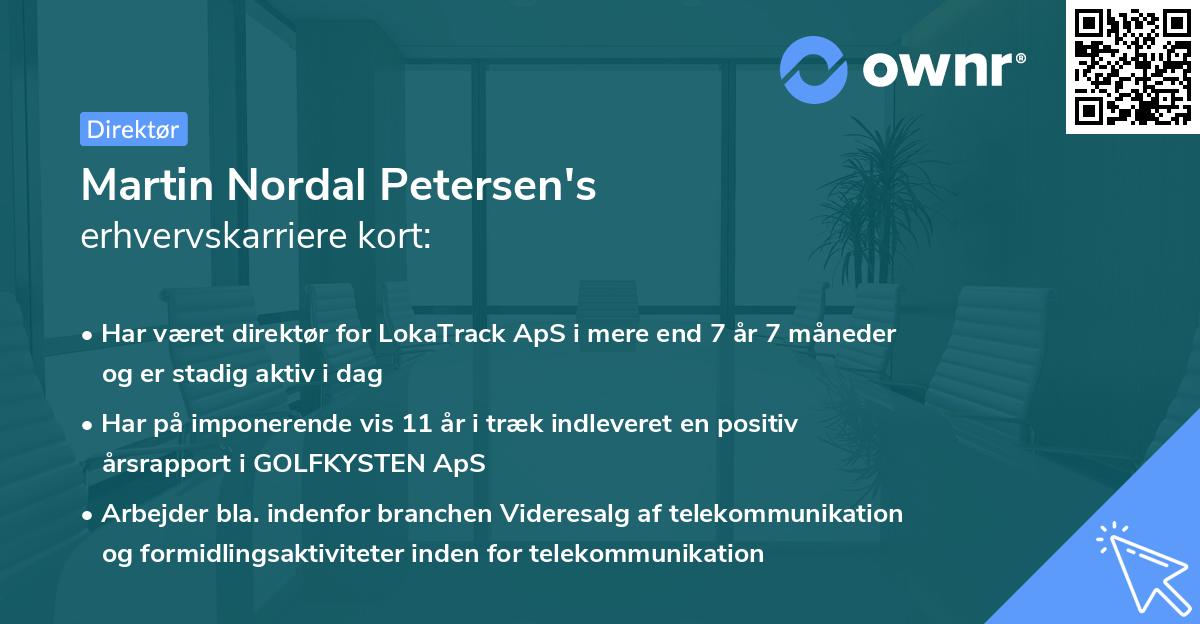 Martin Nordal Petersen's erhvervskarriere kort