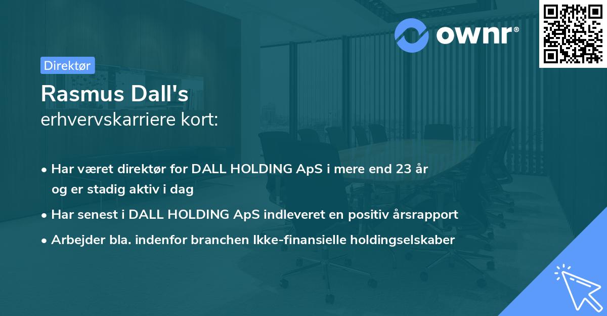 Rasmus Dall's erhvervskarriere kort