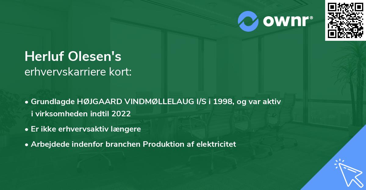 Herluf Olesen's erhvervskarriere kort