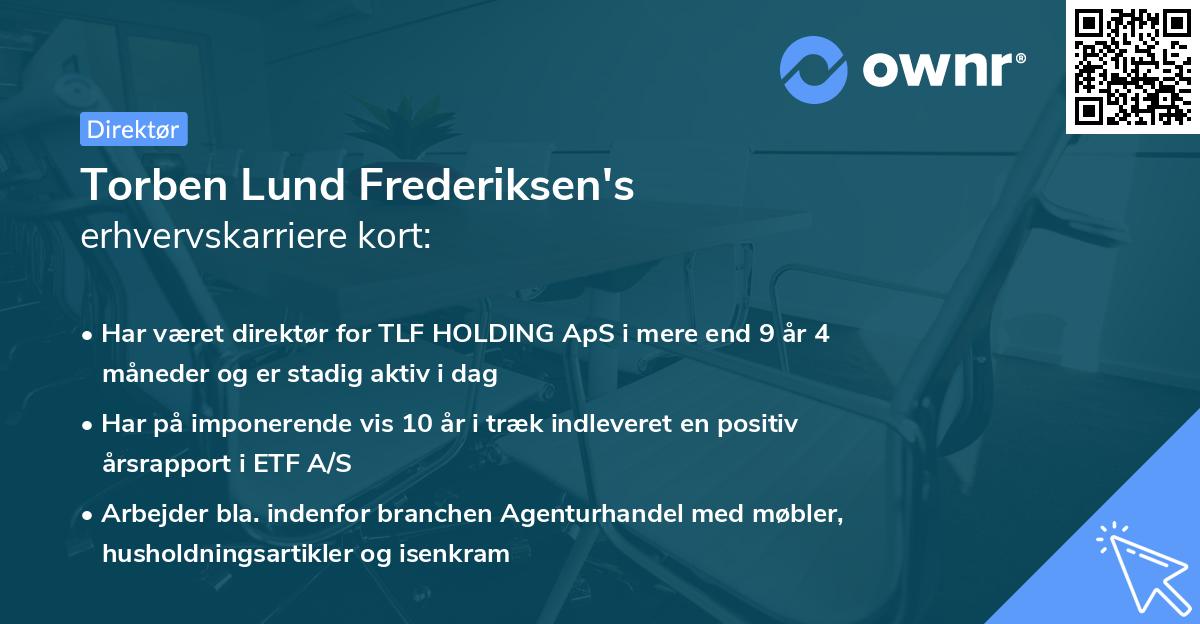 Torben Lund Frederiksen's erhvervskarriere kort