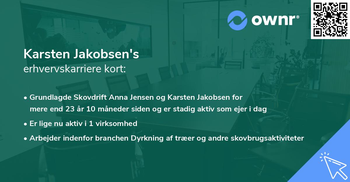 Karsten Jakobsen's erhvervskarriere kort