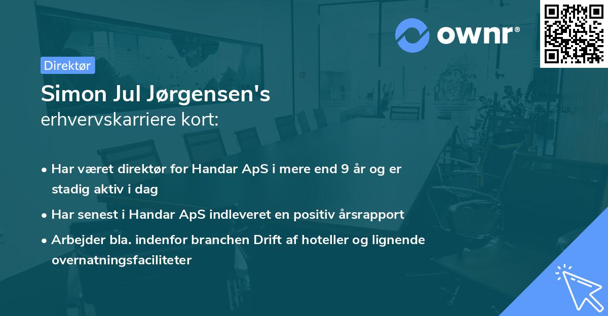 Simon Jul Jørgensen's erhvervskarriere kort