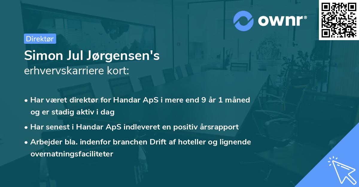Simon Jul Jørgensen's erhvervskarriere kort