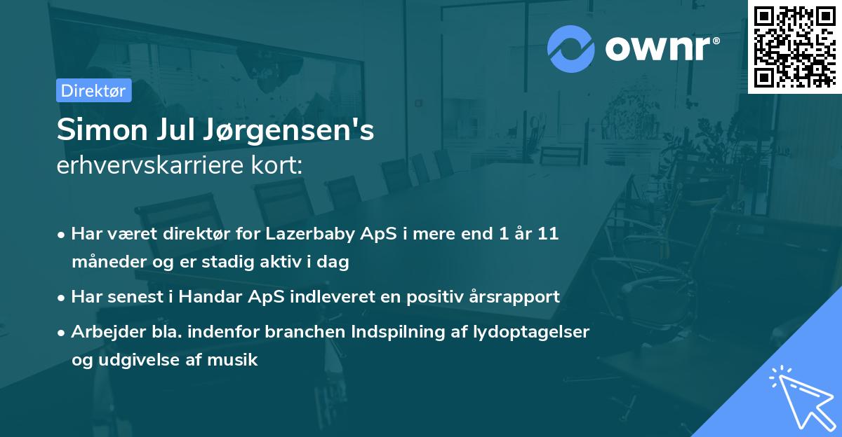 Simon Jul Jørgensen's erhvervskarriere kort
