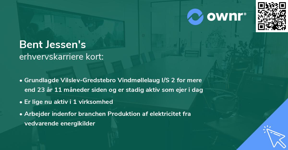 Bent Jessen's erhvervskarriere kort