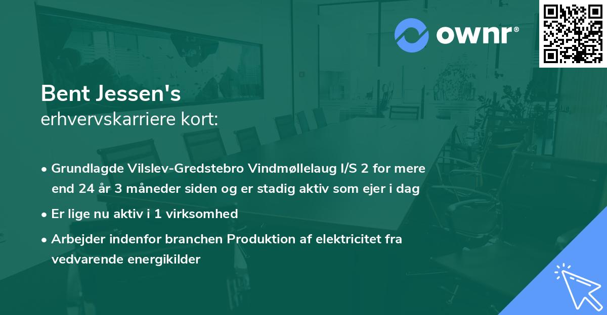 Bent Jessen's erhvervskarriere kort