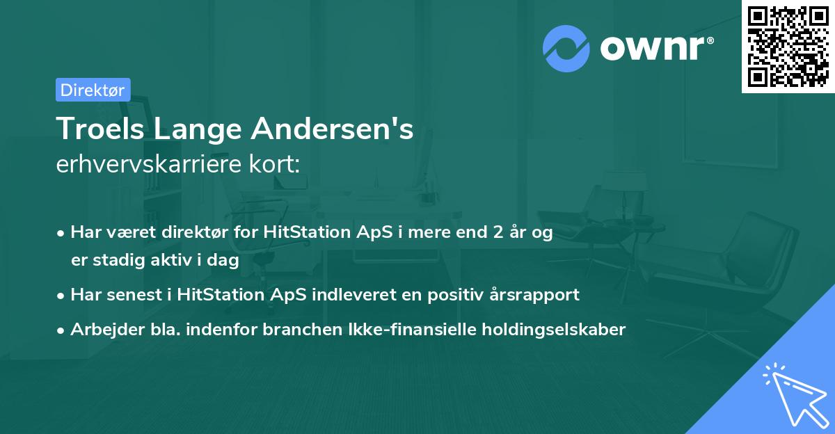 Troels Lange Andersen's erhvervskarriere kort