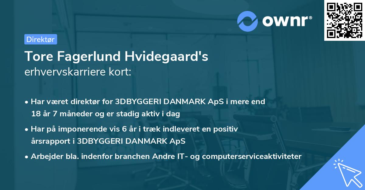 Tore Fagerlund Hvidegaard's erhvervskarriere kort