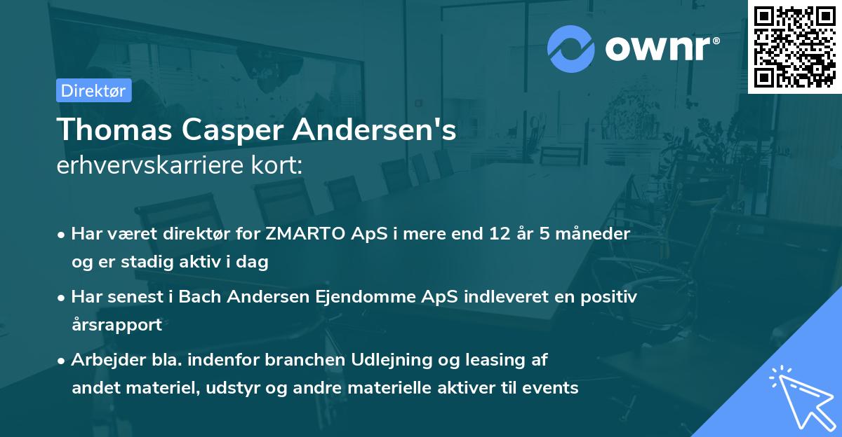 Thomas Casper Andersen's erhvervskarriere kort