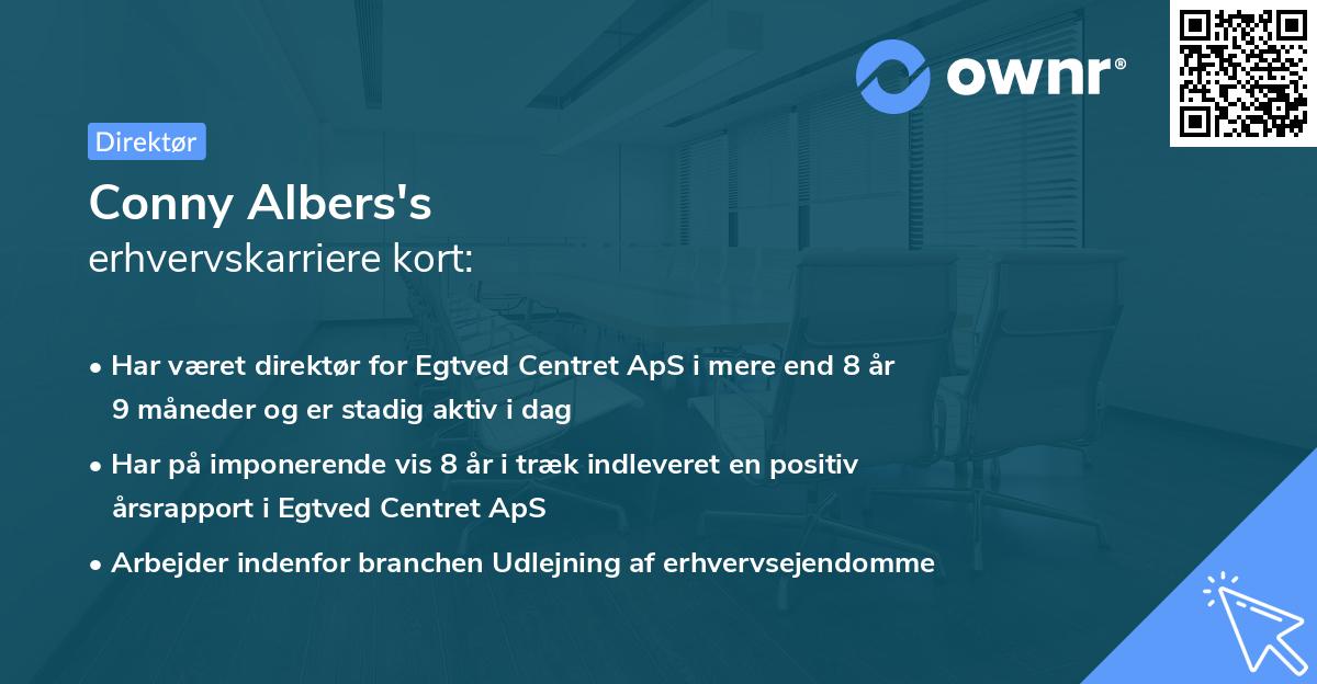 Conny Albers's erhvervskarriere kort