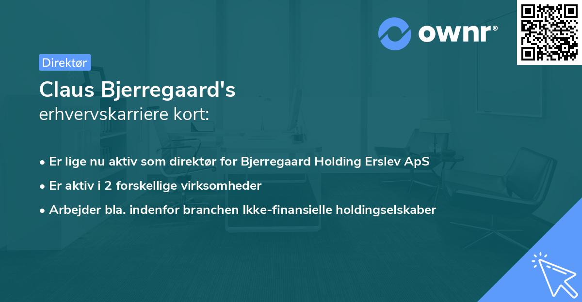 Claus Bjerregaard's erhvervskarriere kort