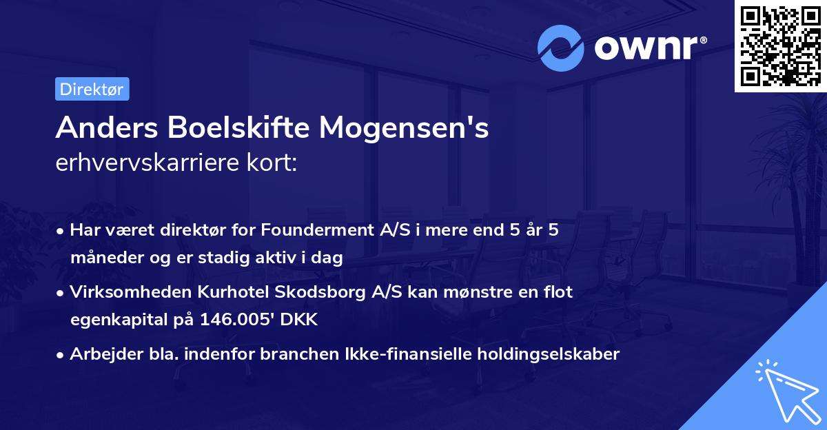 Anders Boelskifte Mogensen's erhvervskarriere kort