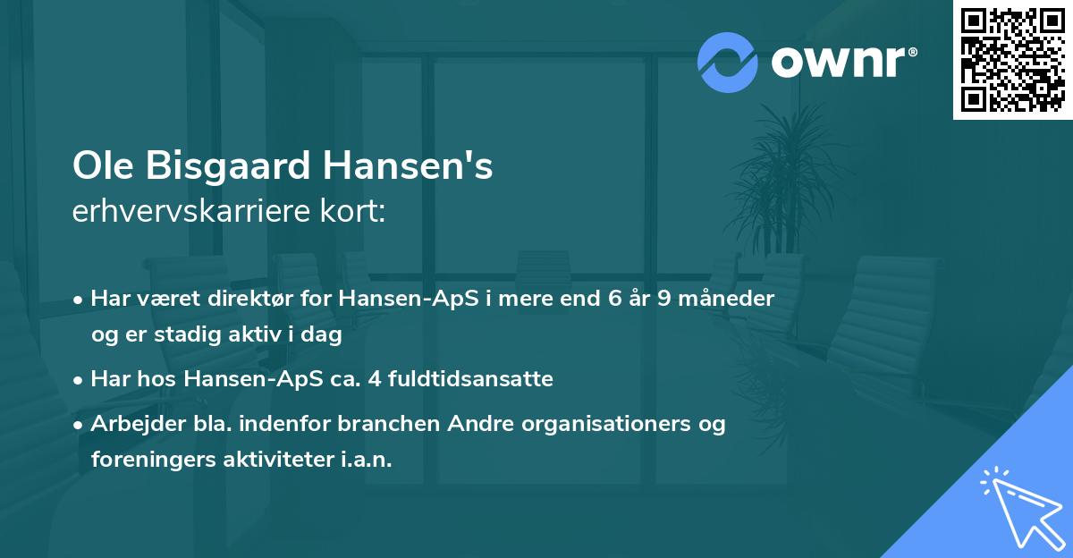 Ole Bisgaard Hansen's erhvervskarriere kort