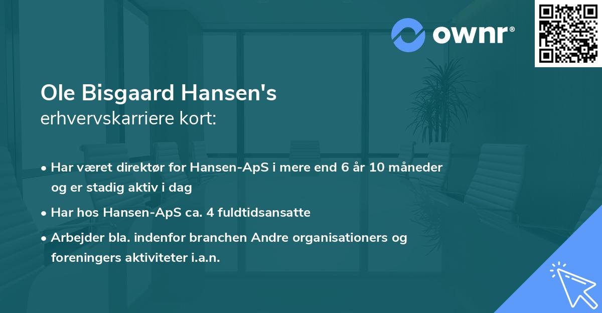 Ole Bisgaard Hansen's erhvervskarriere kort