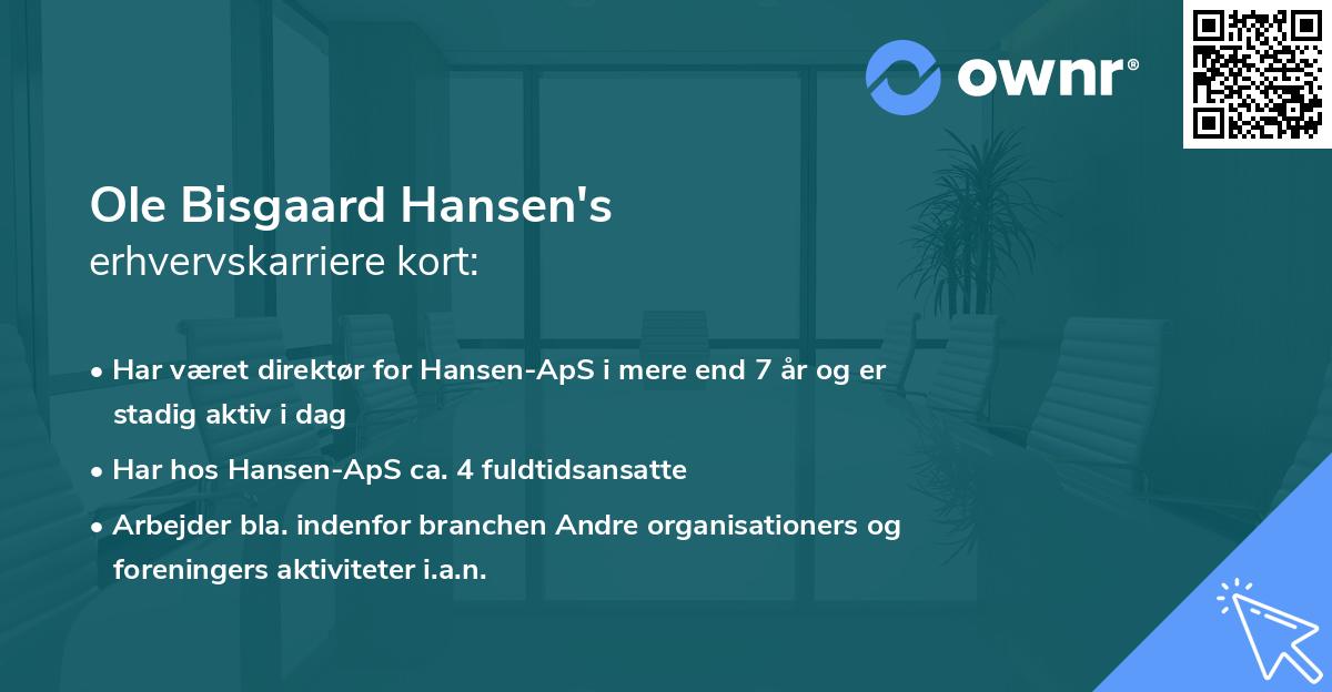 Ole Bisgaard Hansen's erhvervskarriere kort