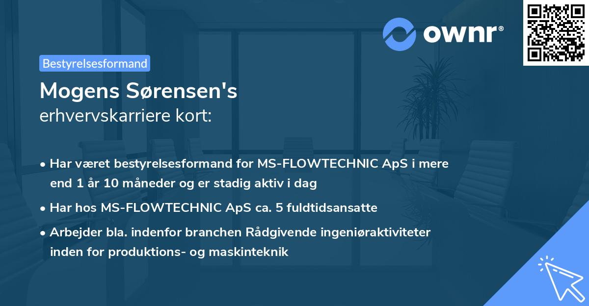 Mogens Sørensen's erhvervskarriere kort