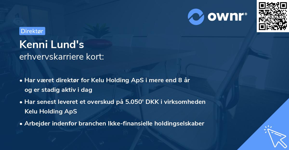 Kenni Lund's erhvervskarriere kort