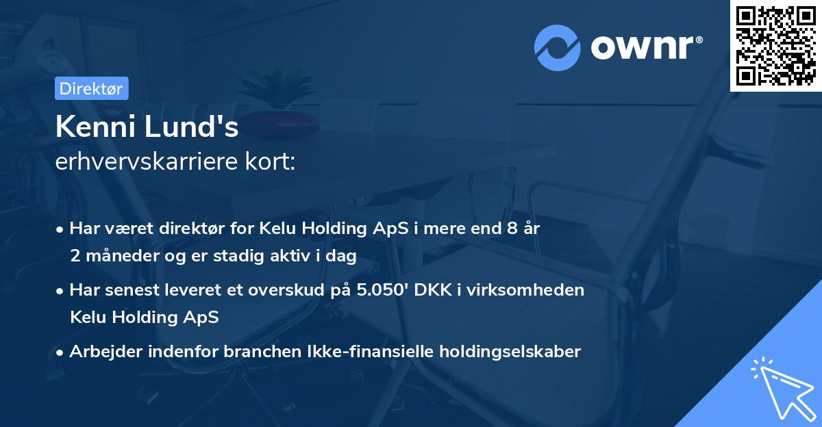 Kenni Lund's erhvervskarriere kort