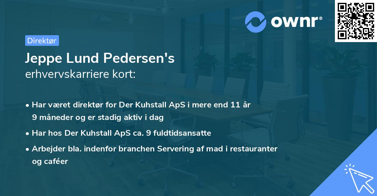 Jeppe Lund Pedersen's erhvervskarriere kort