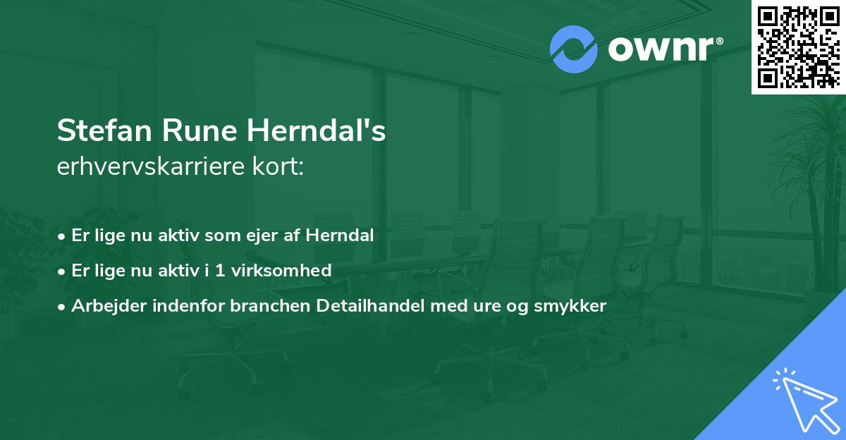 Stefan Rune Herndal's erhvervskarriere kort