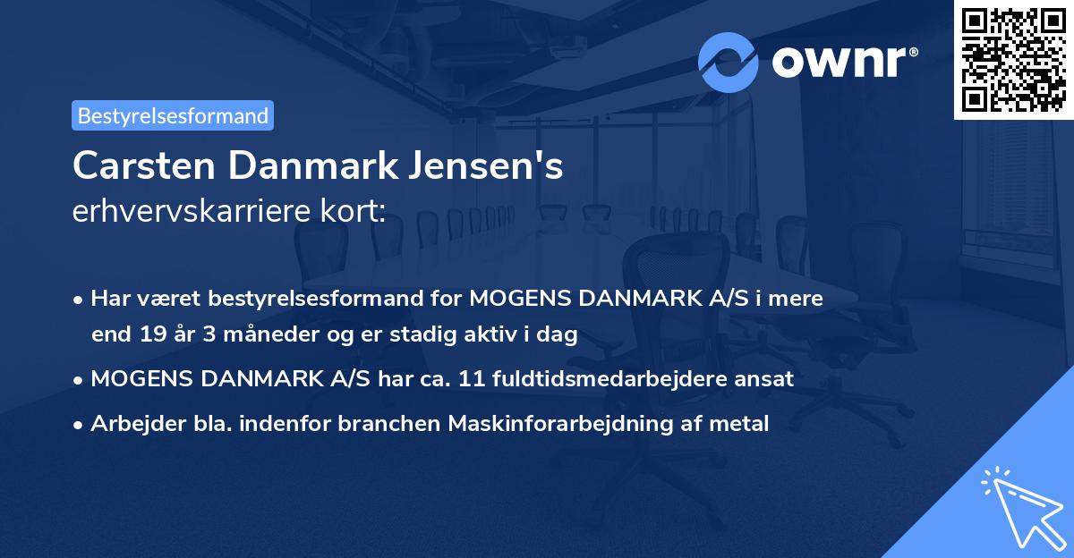 Carsten Danmark Jensen's erhvervskarriere kort