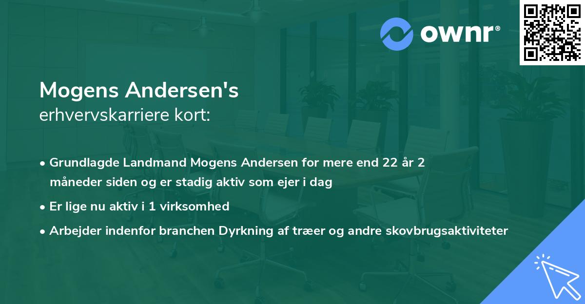 Mogens Andersen's erhvervskarriere kort
