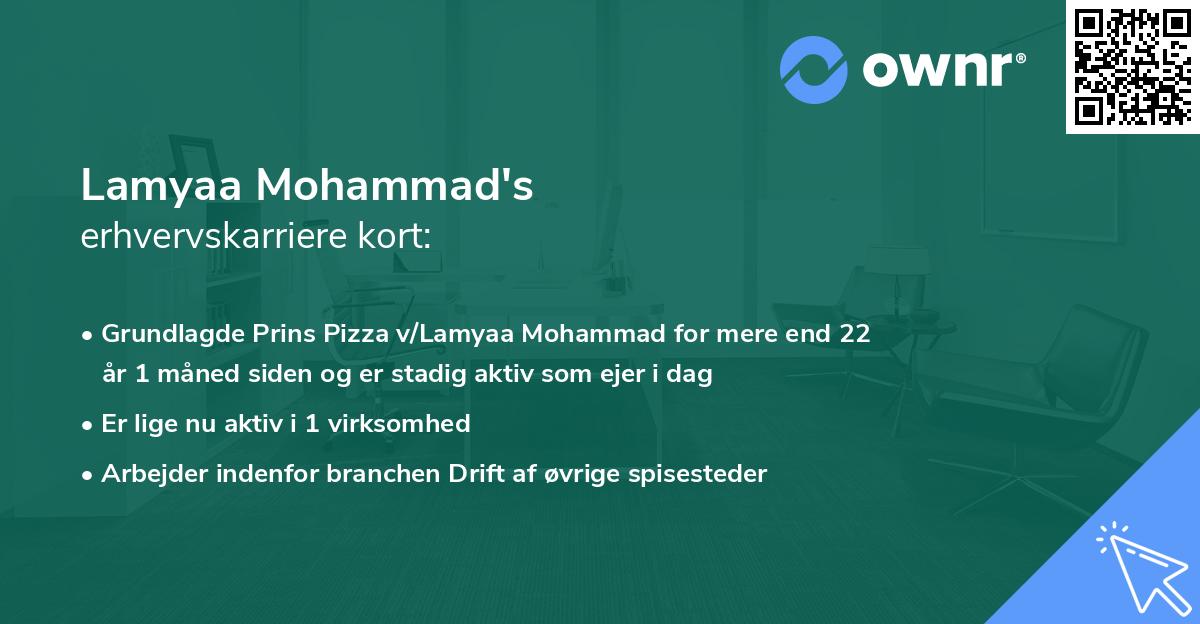 Lamyaa Mohammad's erhvervskarriere kort