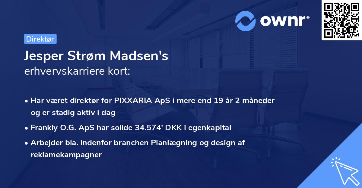 Jesper Strøm Madsen's erhvervskarriere kort