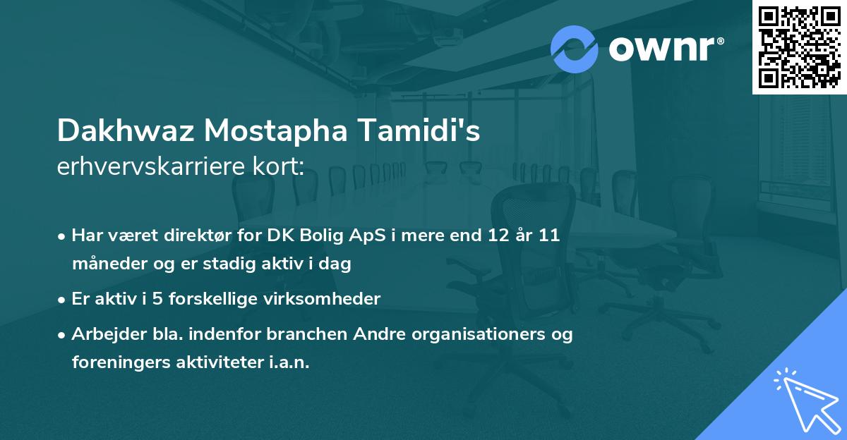 Dakhwaz Mostapha Tamidi's erhvervskarriere kort