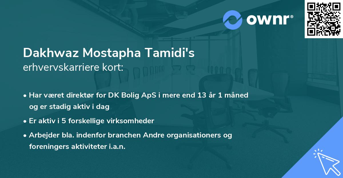 Dakhwaz Mostapha Tamidi's erhvervskarriere kort