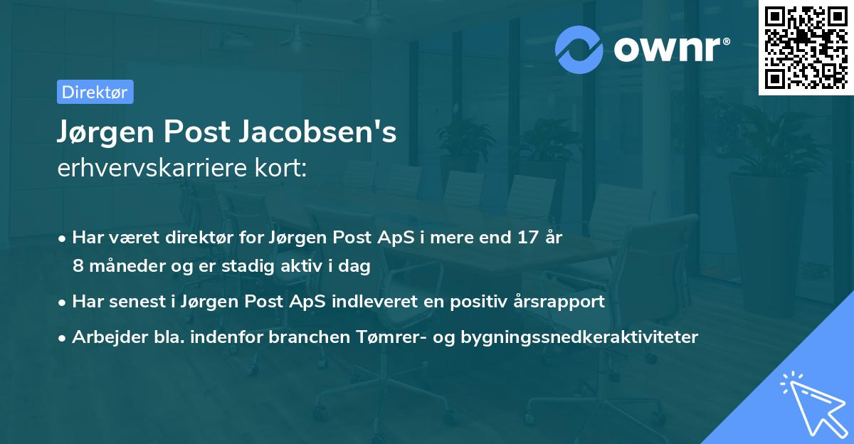 Jørgen Post Jacobsen's erhvervskarriere kort
