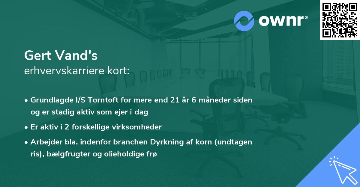 Gert Vand's erhvervskarriere kort