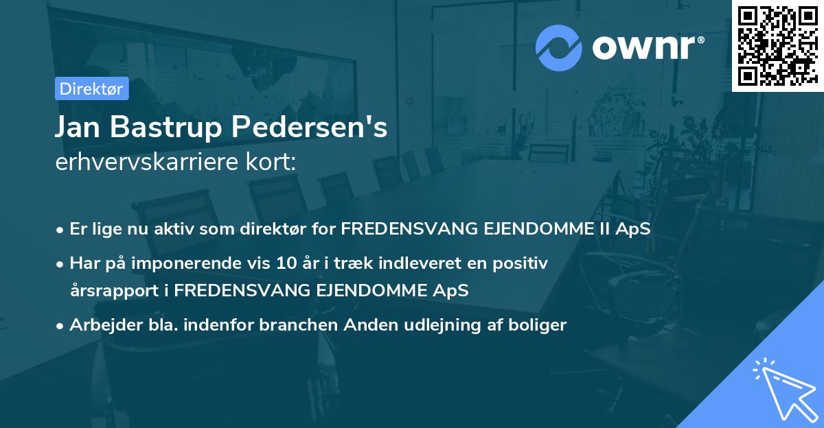 Jan Bastrup Pedersen's erhvervskarriere kort