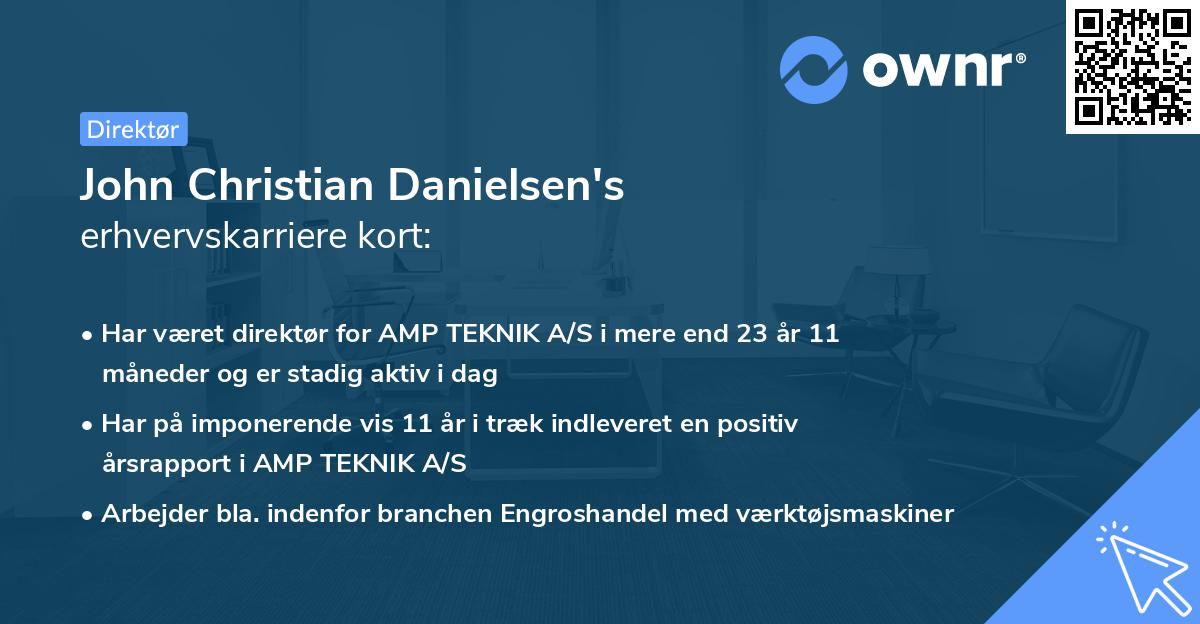John Christian Danielsen's erhvervskarriere kort