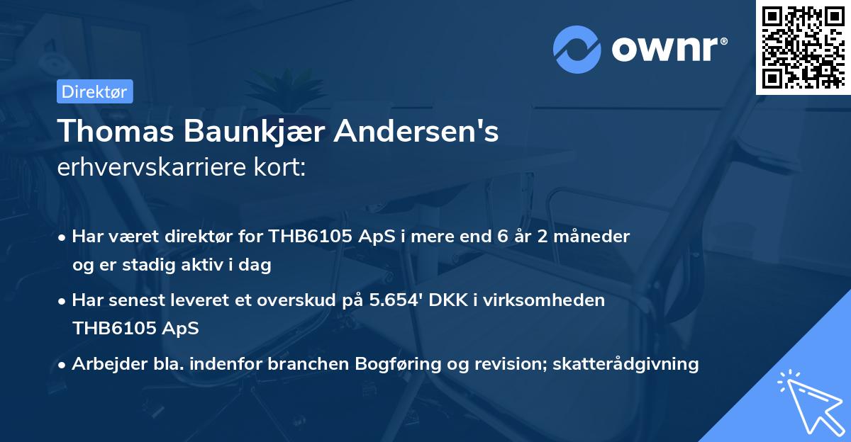 Thomas Baunkjær Andersen's erhvervskarriere kort